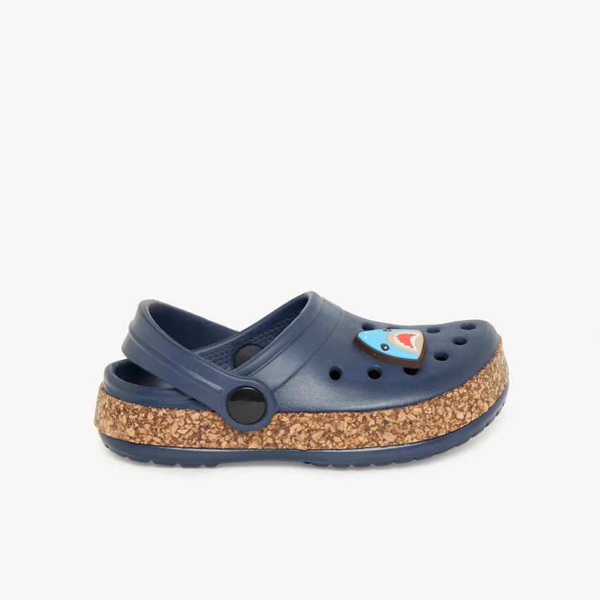 Sabots à badge requin et semelle effet liège pour bébé garçon 