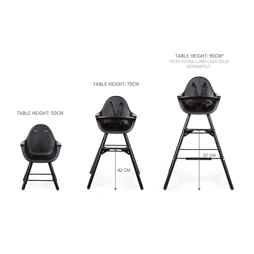 Chaise haute évolutive avec arceau Evolu 2 noir 