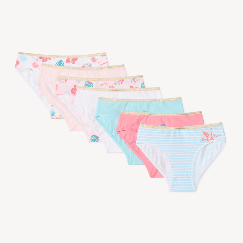 Lot de 7 culottes en jersey imprimé fantaisie pour fille