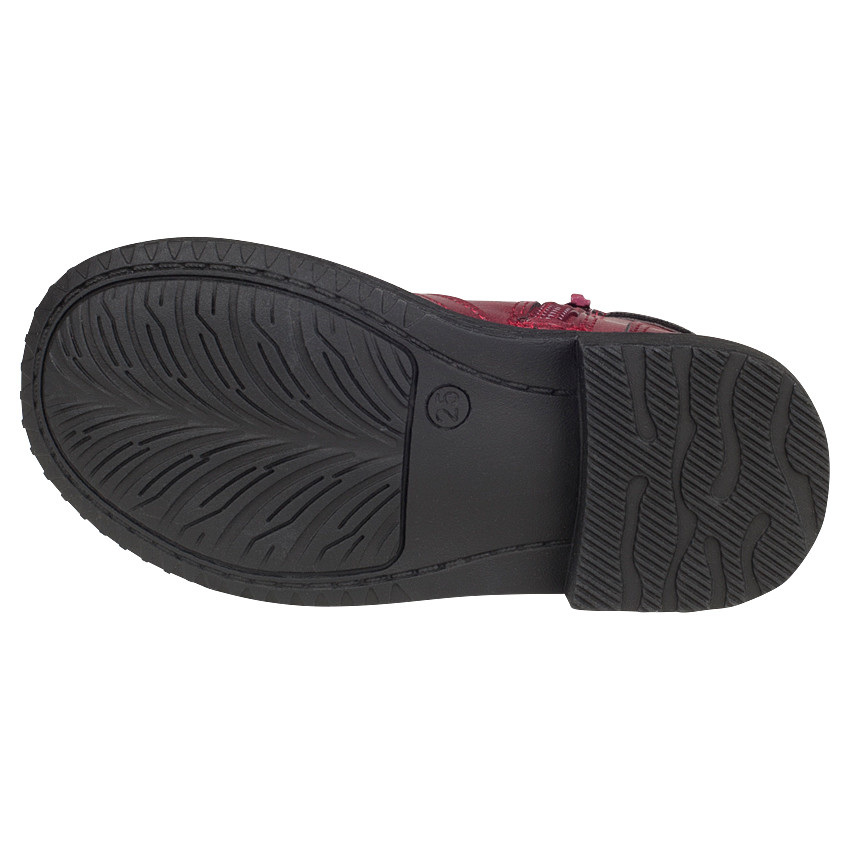 Bottines bordeaux à zip et bijou coeur fantaisie du 24 au 27 