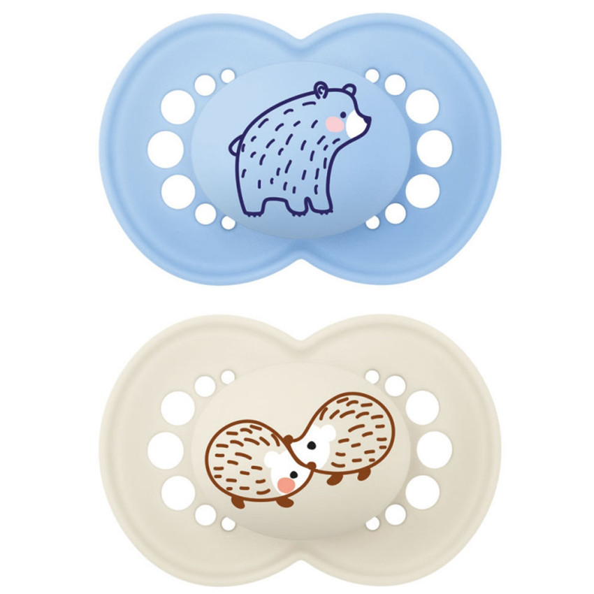 Lot de 2 sucettes silicone 18m+ 