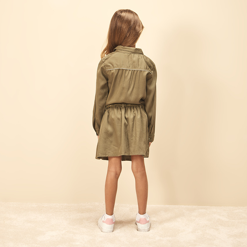 Robe chemise en lyocell avec ceinture pour fille 