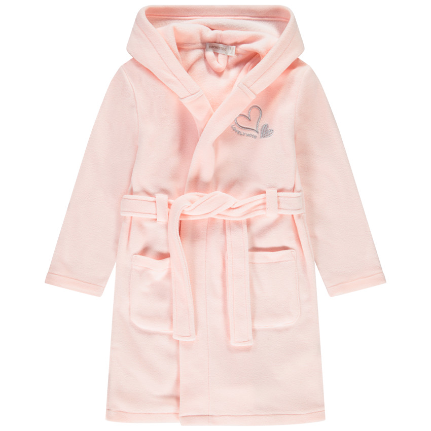 Robe de chambre en polaire rose pour enfant fille