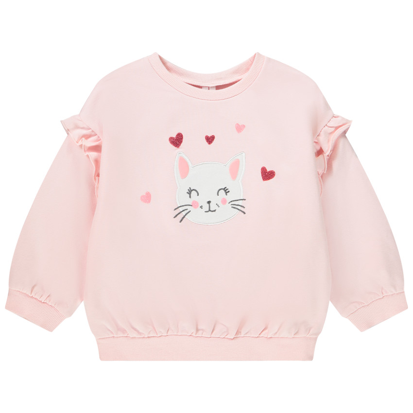 Sweat fantaisie à épaules volantées pour bébé fille