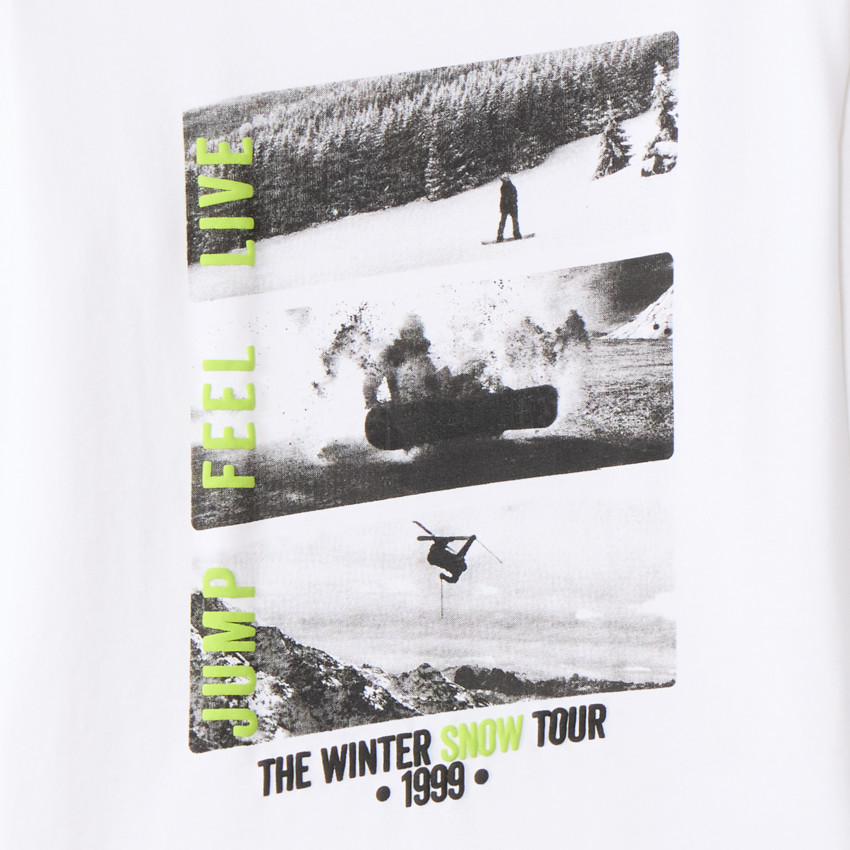 T-shirt manches longues garçon photoprint snowboard 