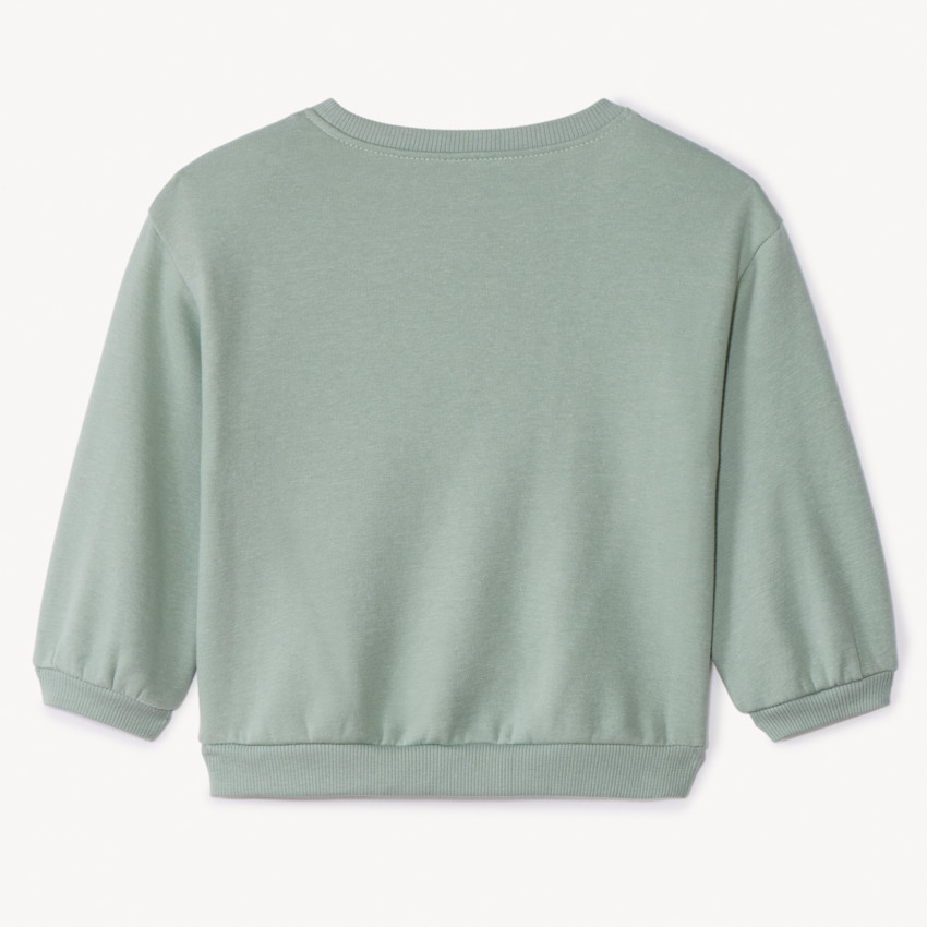 Sweat uni en molleton print love pour bébé fille 