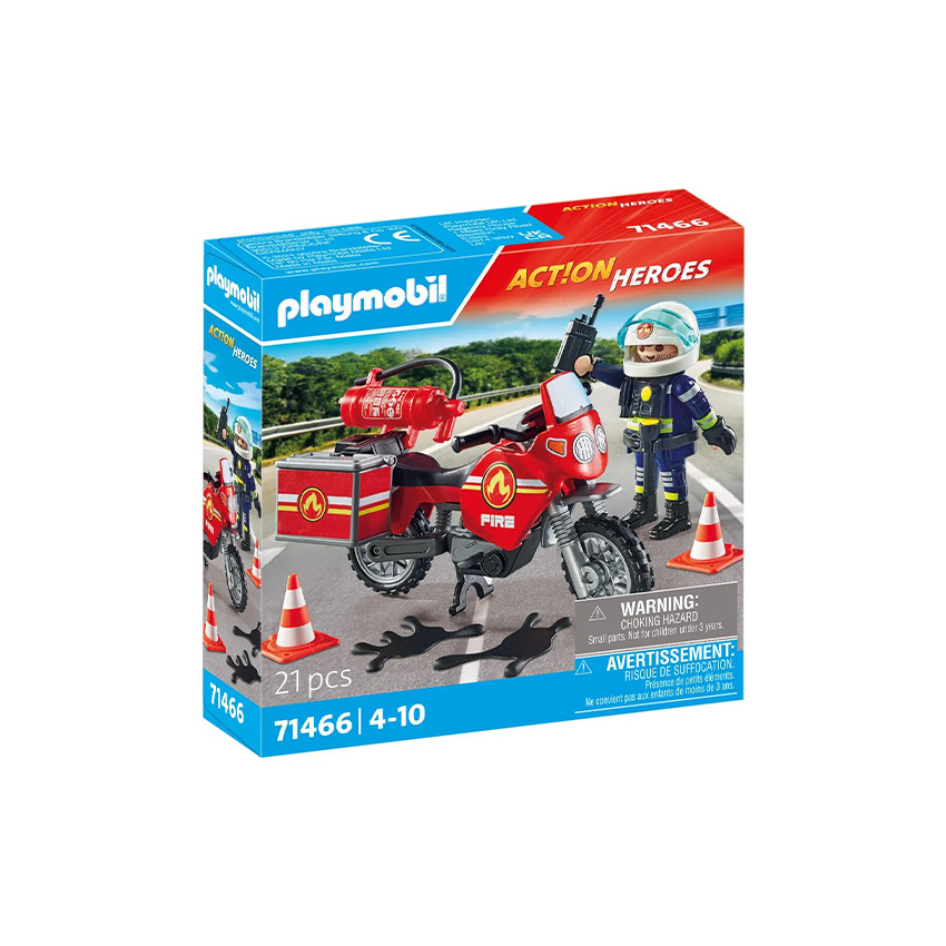 Moto de pompier avec personnage Playmobil  