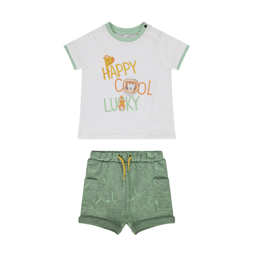 Ensemble 2 pièces avec patch rabat lion pour bébé garçon 