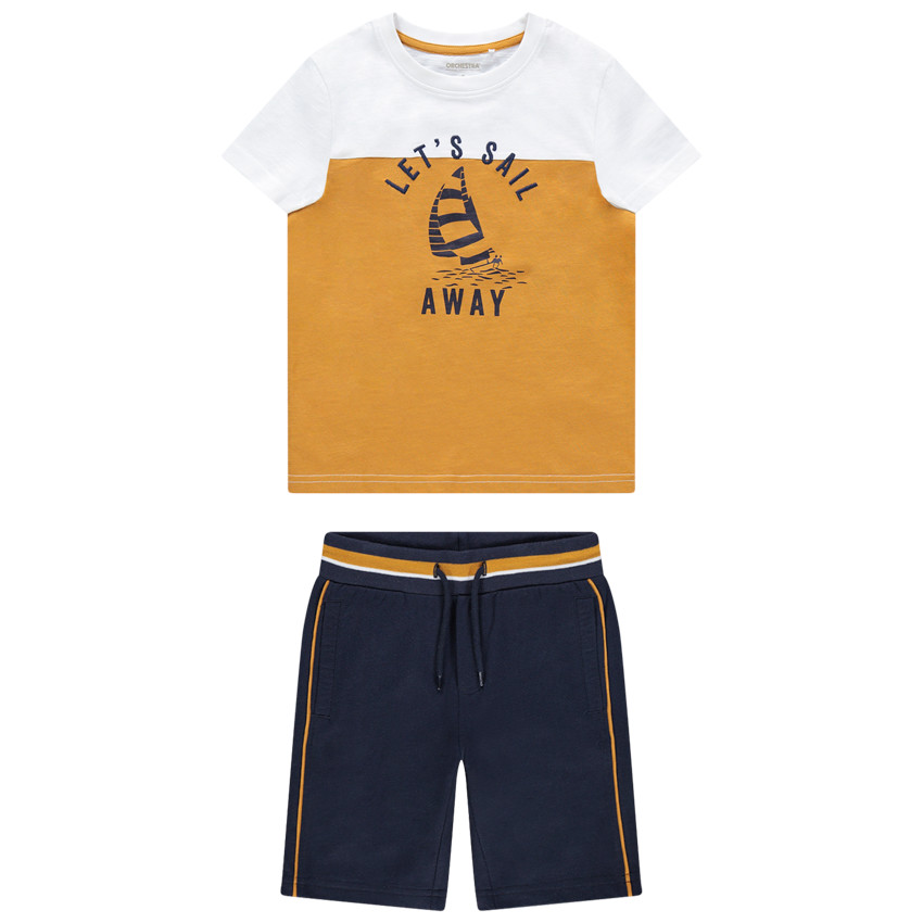Ensemble avec t-shirt print bateau et bermuda 