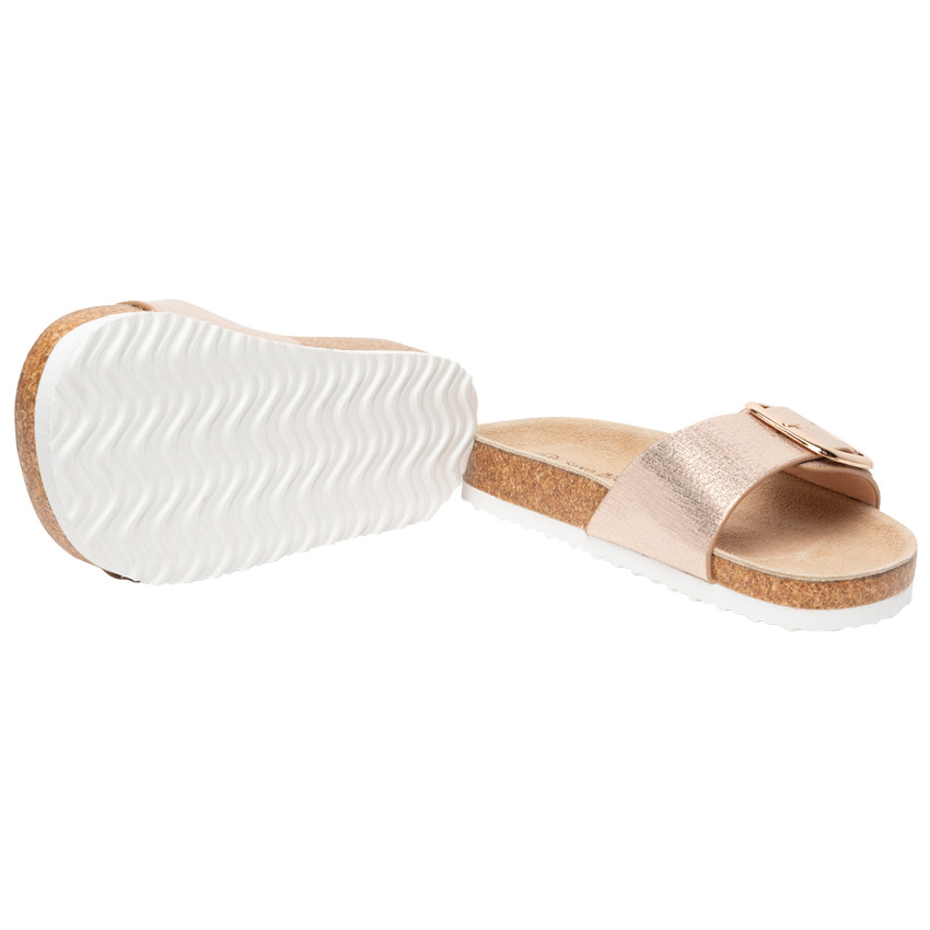 Sandales dorées à bride avec boucle pour fille 