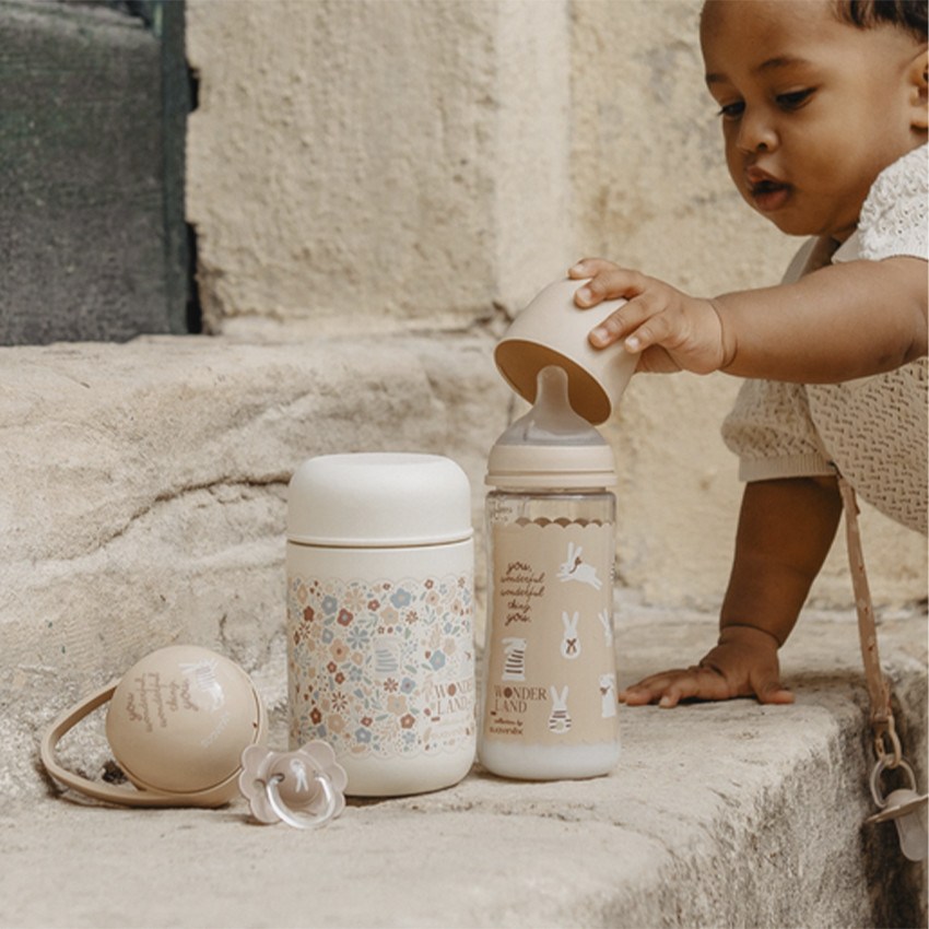 Biberon avec tétine physiologique SX PRO M 270ml Wonderland Liberty Beige 
