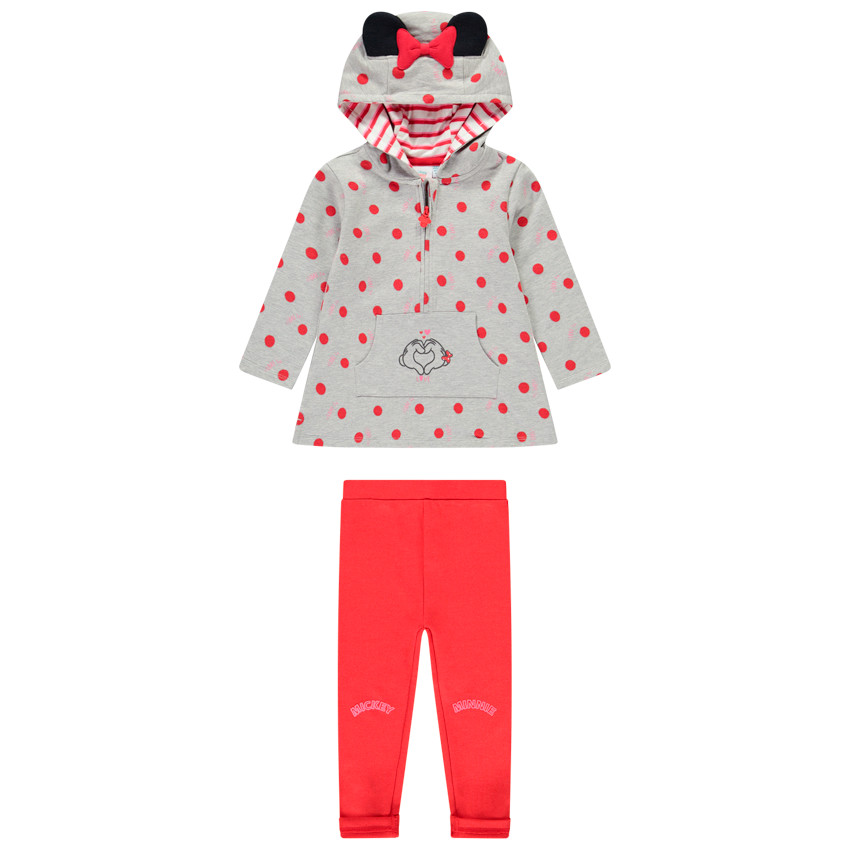 Ensemble avec tunique à pois et legging motif Minnie Disney 
