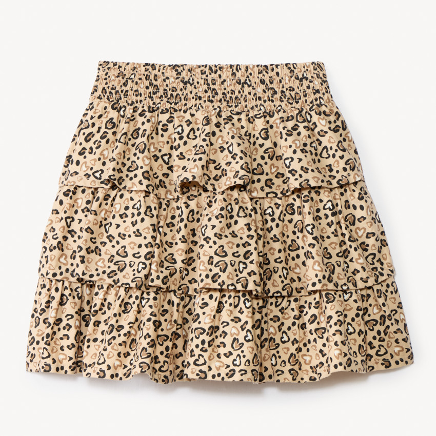 Jupe volantée imprimé léopard pour fille 