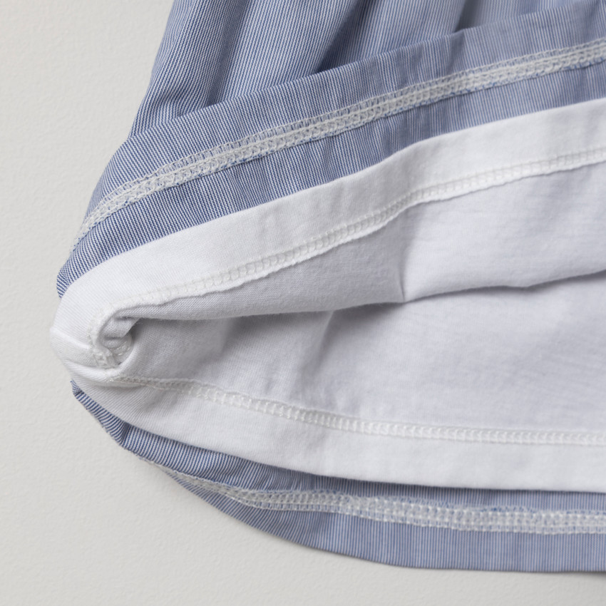 Robe effet 2 en 1 manches longues broderie lapin 