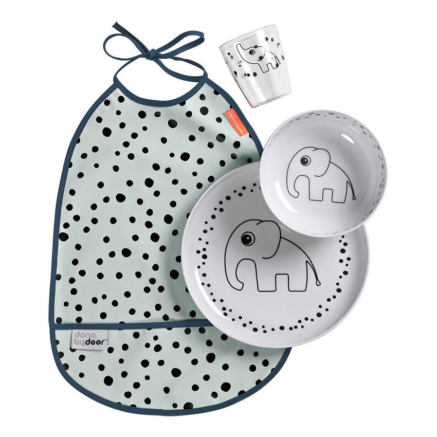 Coffret repas Happy Dots Blue Main Coffret repas Happy Dots Blue