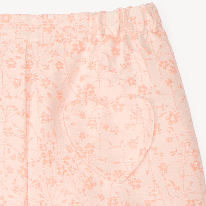 Short en jacquard avec poches en forme de cœur pour bébé fille 