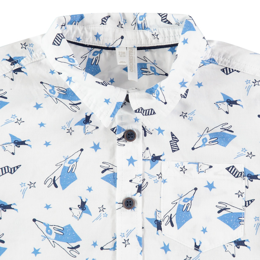 Chemise manches courtes à imprimés fantaisie all-over 