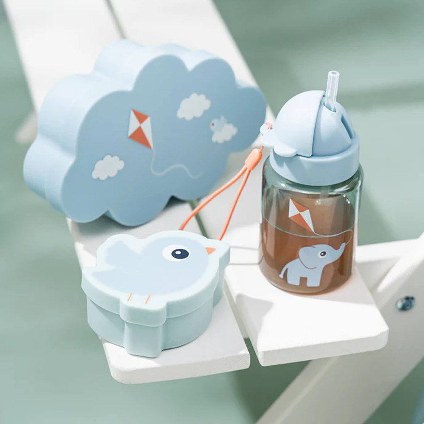 Set 3 pièces avec gourde et lunchbox Playground bleu 