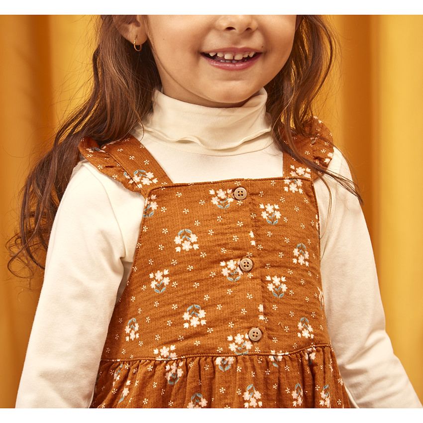 Ensemble 2 pièces avec robe salopette pour bébé fille 