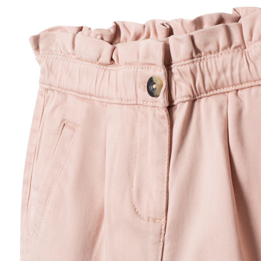 Pantalon en toile slouchy rose pâle 