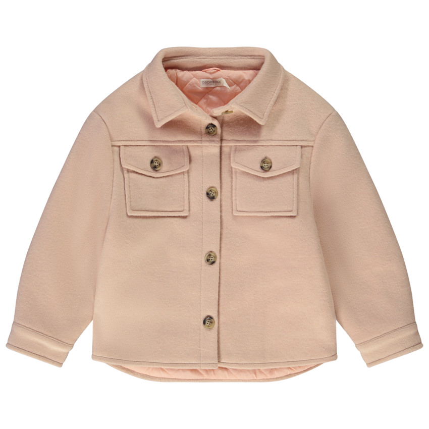 Veste surchemise en drap de laine pour fille