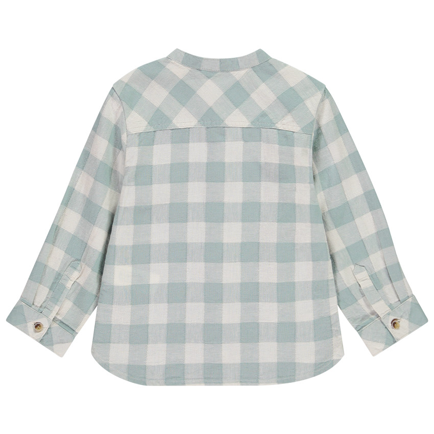 Chemise manches longues à carreaux col mao pour bébé garçon 