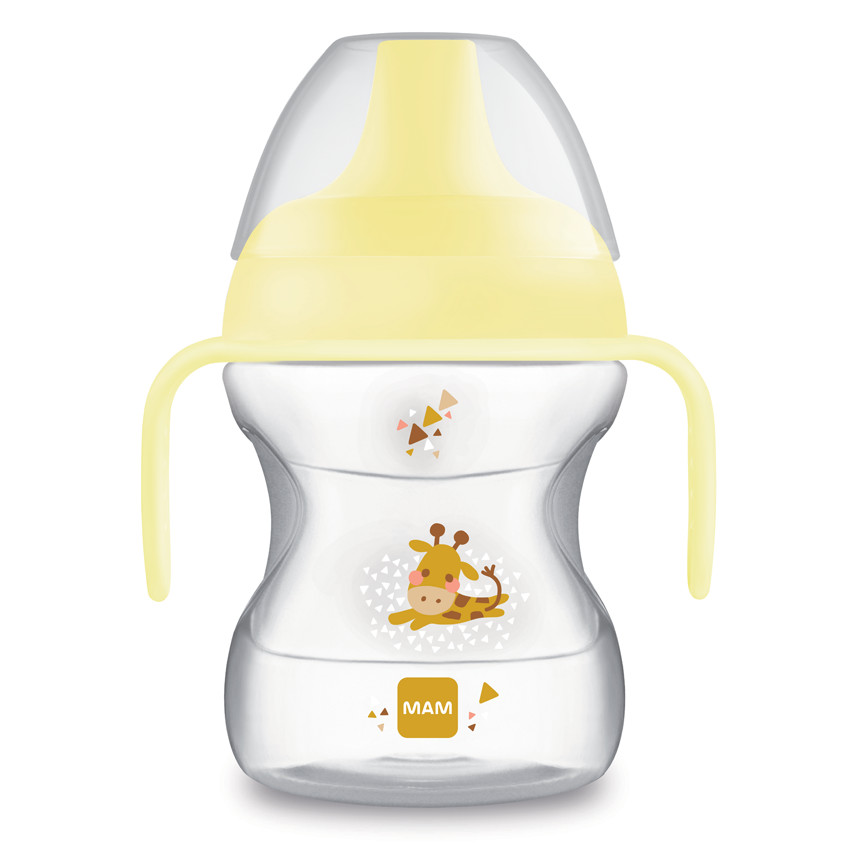 Tasse d’apprentissage décorée avec poignée 6m+ 190 ml – Bleu Main Tasse d’apprentissage décorée avec poignée 6m+ 190 ml – Bleu