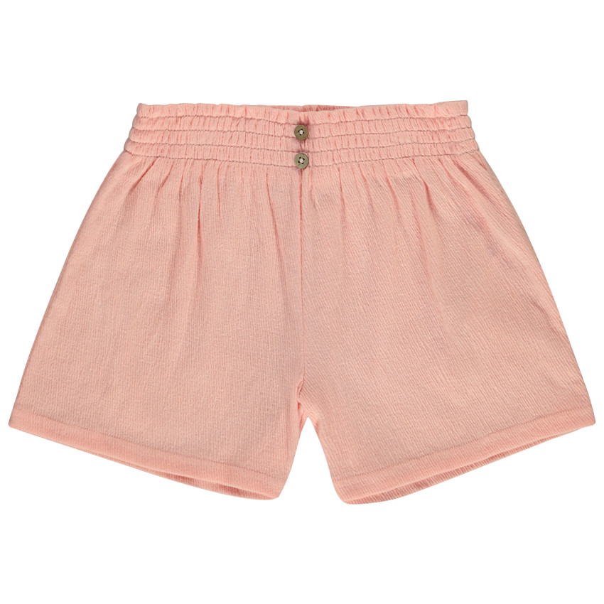 Short effet smocké en jersey froissé pour fille 