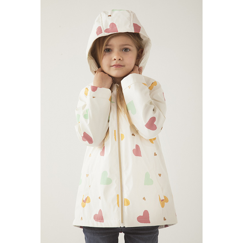Parka gomme à coeurs doublée sherpa pour enfant fille 