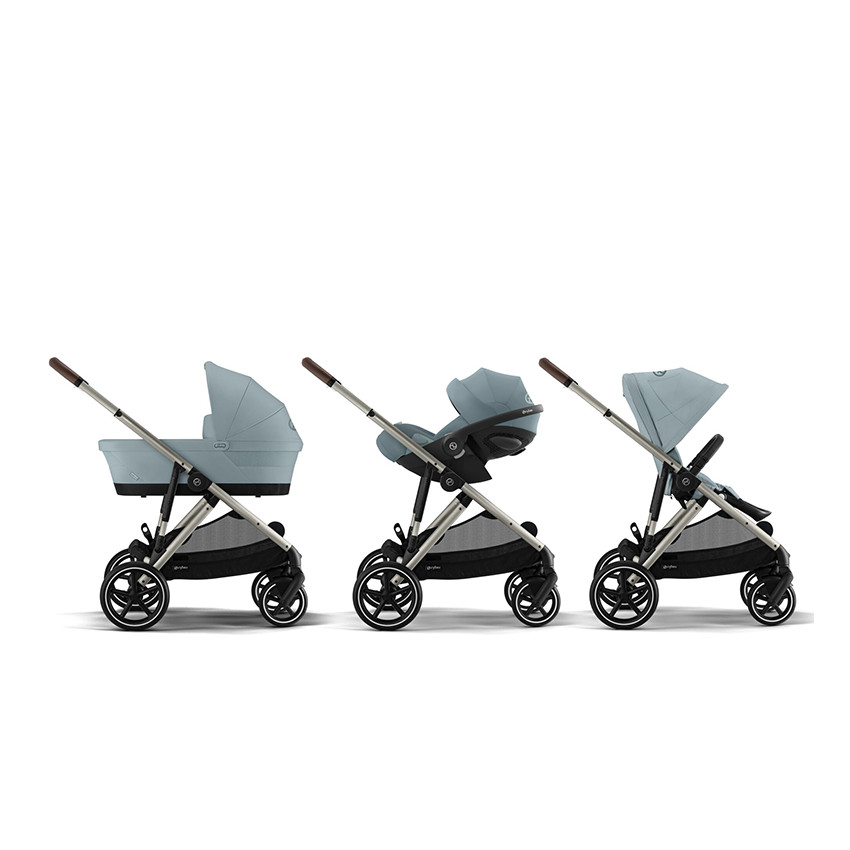 Poussette double avec panier Gazelle S taupe/stormy blue 