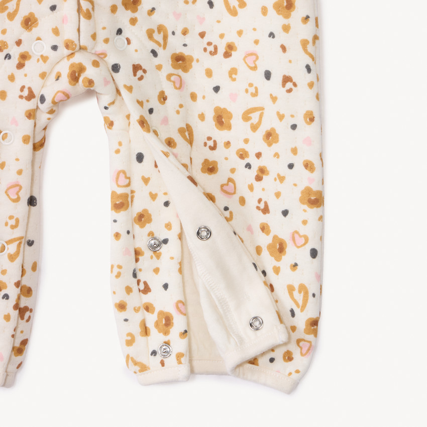 Ensemble combinaison imprimée + gilet pour bébé fille 