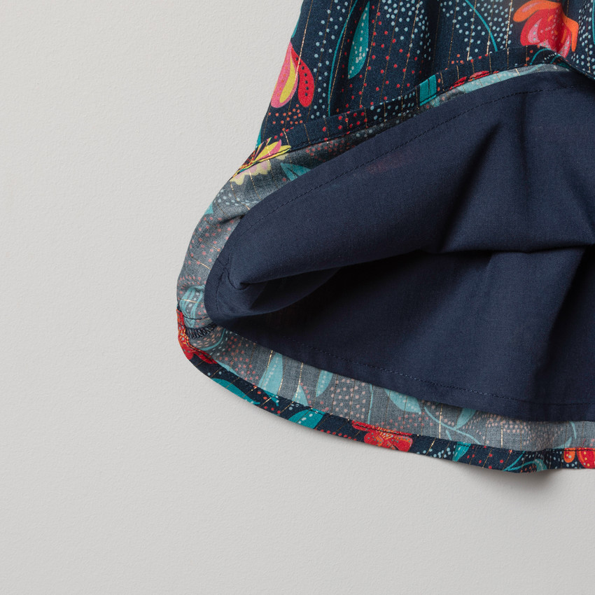 Robe manches courtes à col croisé et imprimé floral all-over 