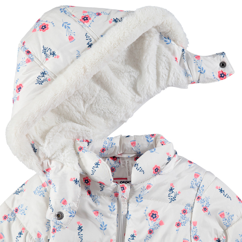 Doudoune matelassée à fleurs all-over doublée sherpa  