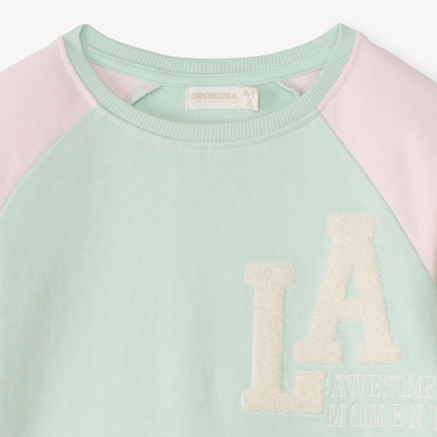 Sweat molleton effet color block pour fille 