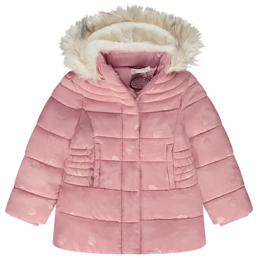Doudoune Grand Froid imprimé cœurs pour fille