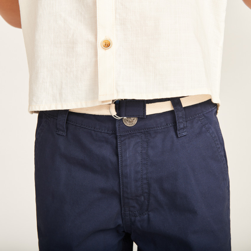 Bermuda ceinturé en twill pour garçon 