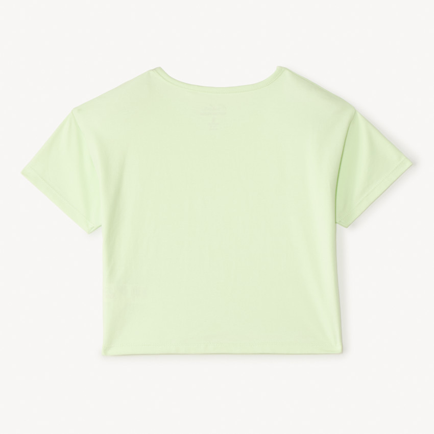 T-shirt manches courtes avec grosses fleurs en sequins pour fille 