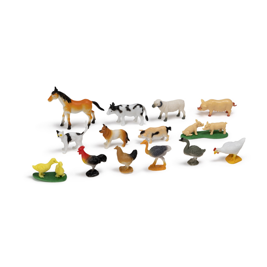 Lot de 14 figurines Animaux de la ferme 