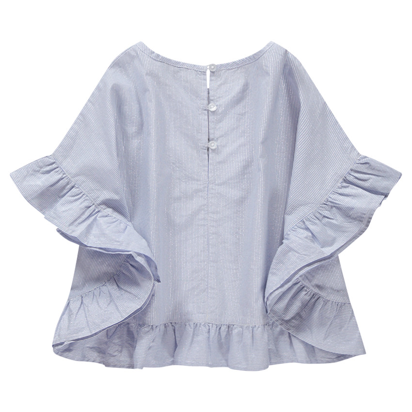 Top effet poncho légèrement brillant à fines rayures et SmileyWorld brodé 