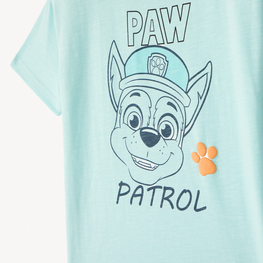 T-shirt manches courtes print Chase de la Pat'Patrouille pour garçon 