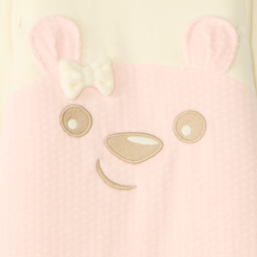Gigoteuse en velours avec manches amovibles broderie ourson TOG 3 pour bébé fille 