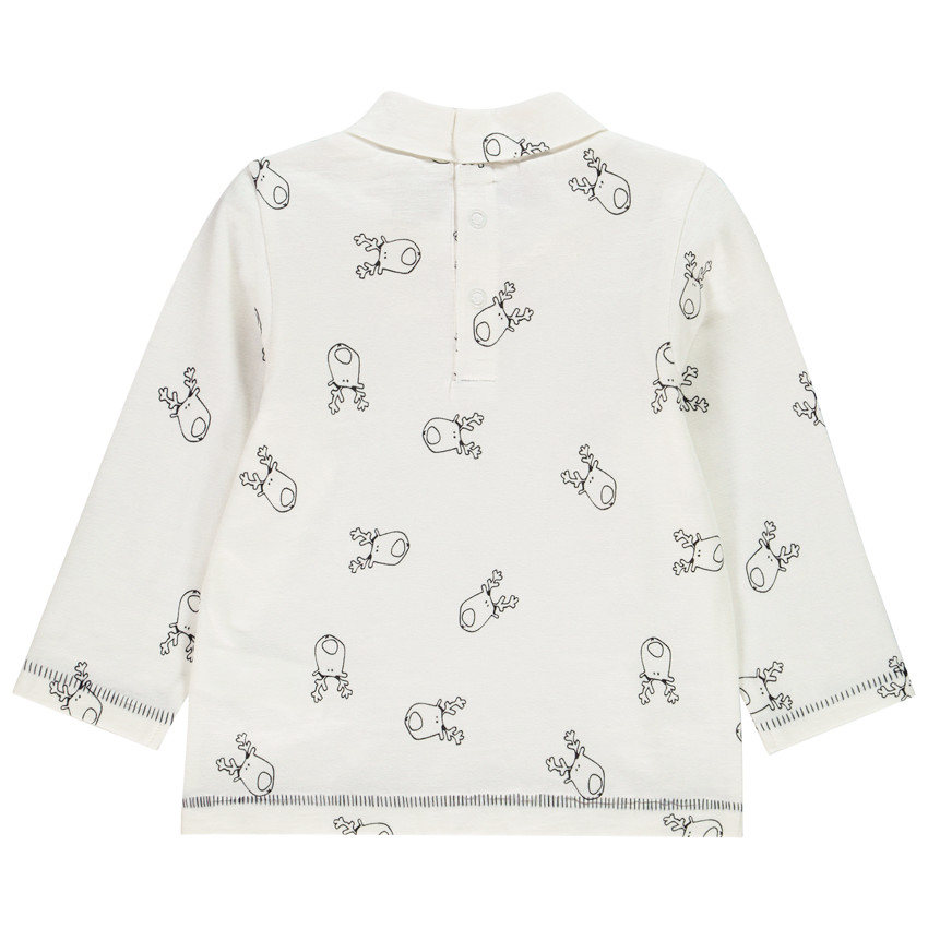 Sous-pull col cheminée motif rennes pour bébé garçon 