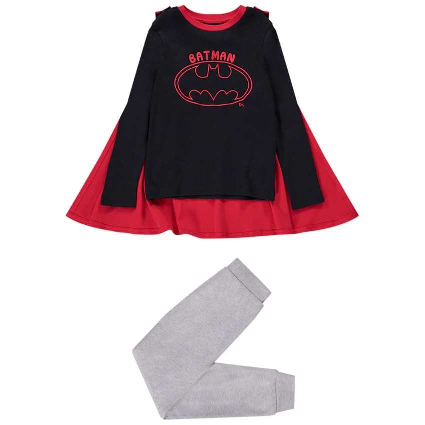 Pyjama 2 pièces avec cape amovible Batman Warner pour garçon