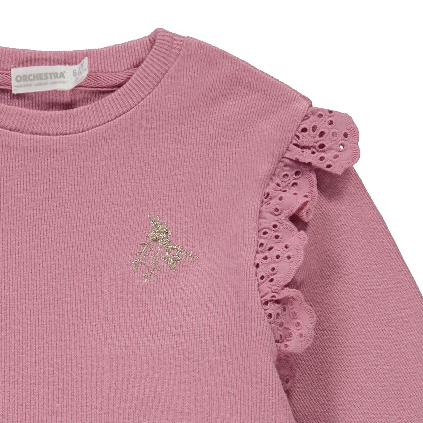 Ensemble jogging uni en maille coupé-cousu pour fille 