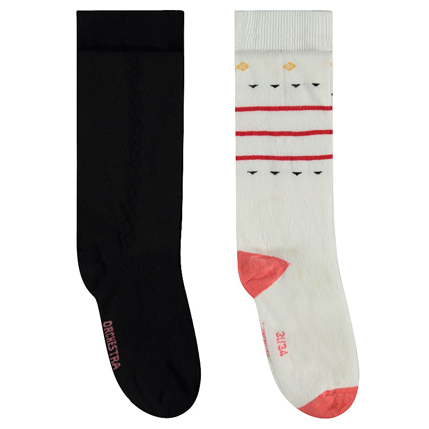Lot de 2 collants épais uni / à motifs 