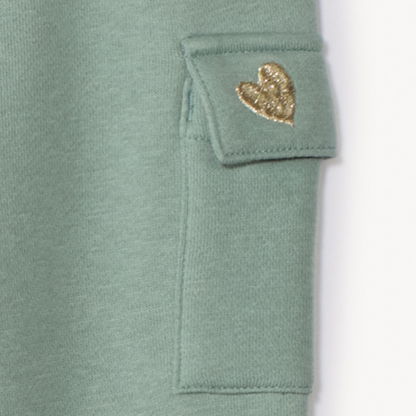 Pantalon de jogging uni avec broderie pailleté pour bébé fille  