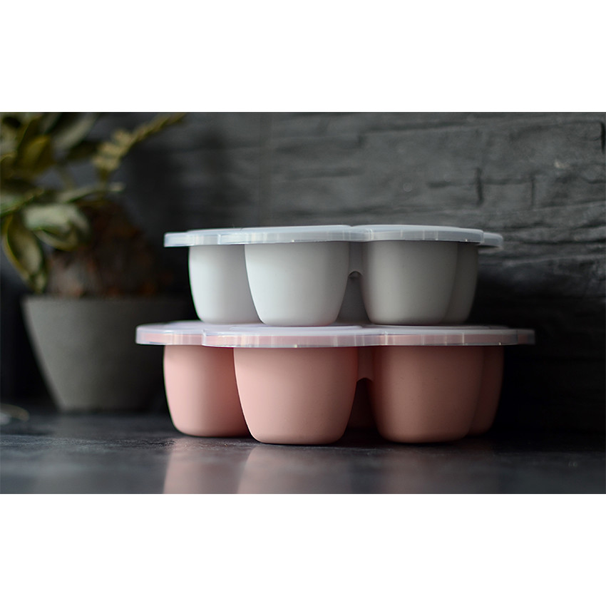 Pots de conservation multi-portions silicone 6x90 ml - Gris - Gris (Béaba) - Image 4