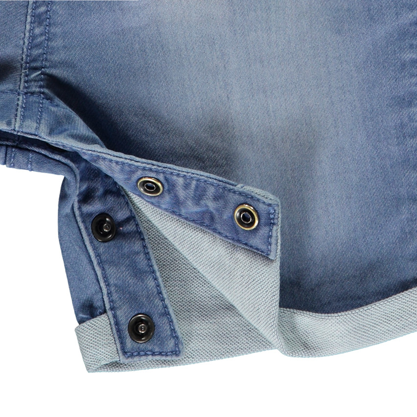 Salopette courte uni en denim pour bébé garçon 