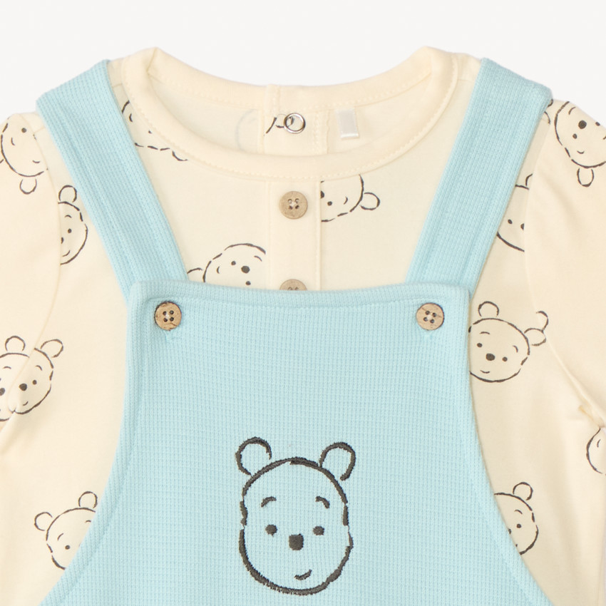 Ensemble 2 pièces salopette + t-shirt Winnie l’Ourson Disney pour bébé garçon 