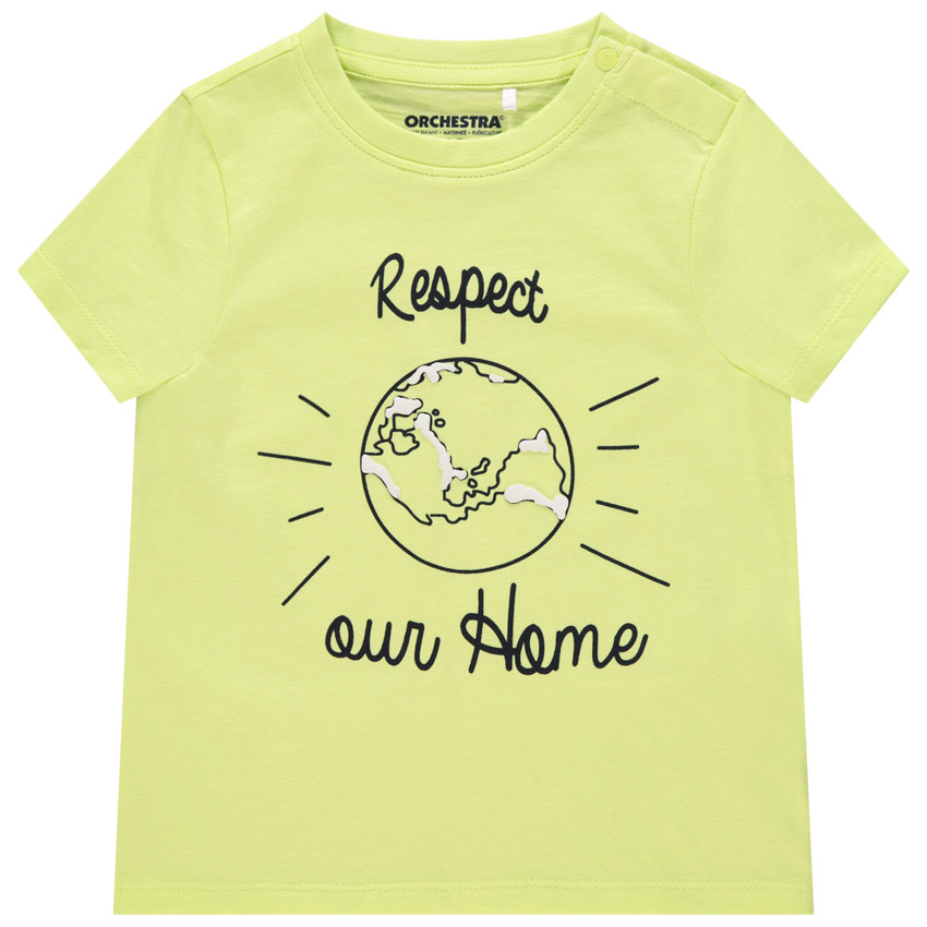 T-shirt manches courtes en coton à message printé 